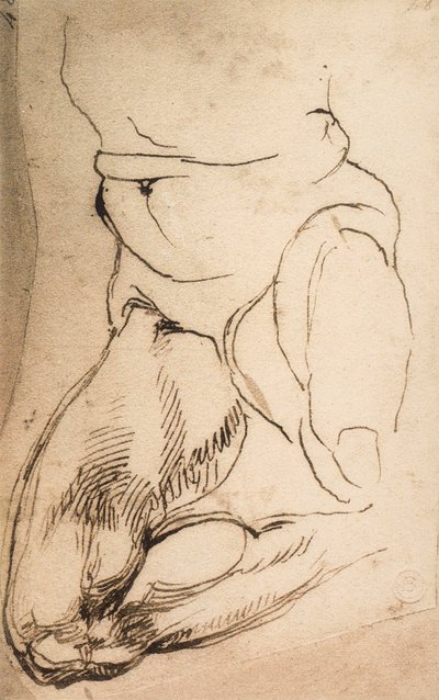 Figure masculine agenouillée - Michelangelo Buonarroti